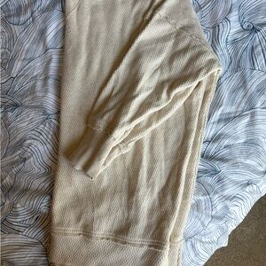 Cream Waffle Knit Tunic Sweater